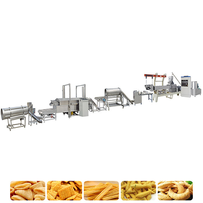 De gepufte Fried Snack Production Line Stainless-Extruder van de Staal Tweelingschroef